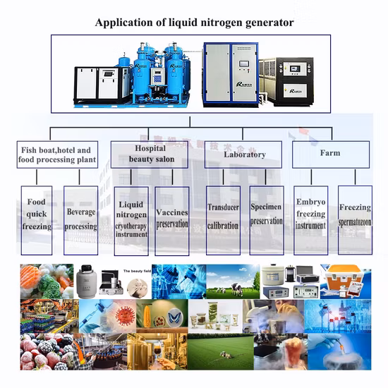 Generador de nitrógeno líquido especial de laboratorio silencioso de ahorro de energía de 1L ~ 100L/H de volumen pequeño de alta pureza